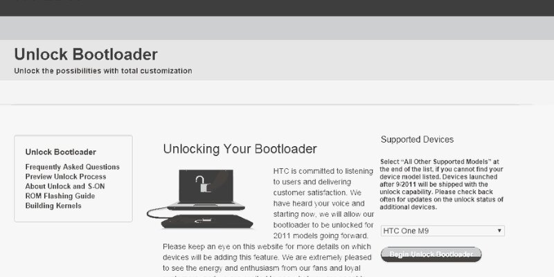 unlock bootloader htc m9