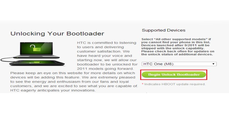 unlock bootloader htc m8