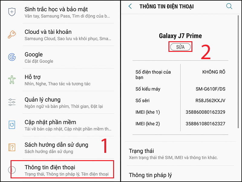 đổi tên điện thoại Android