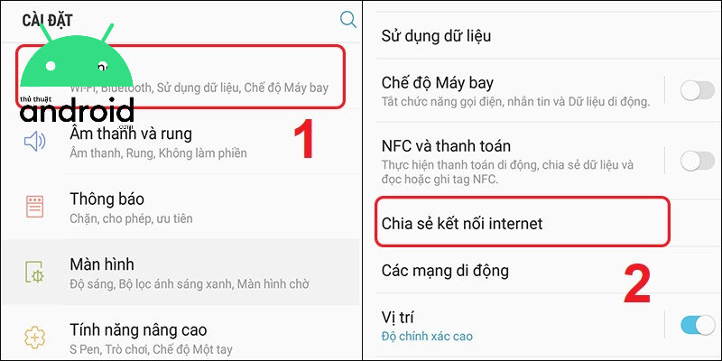 kết nối internet cho điện thoại qua cổng usb