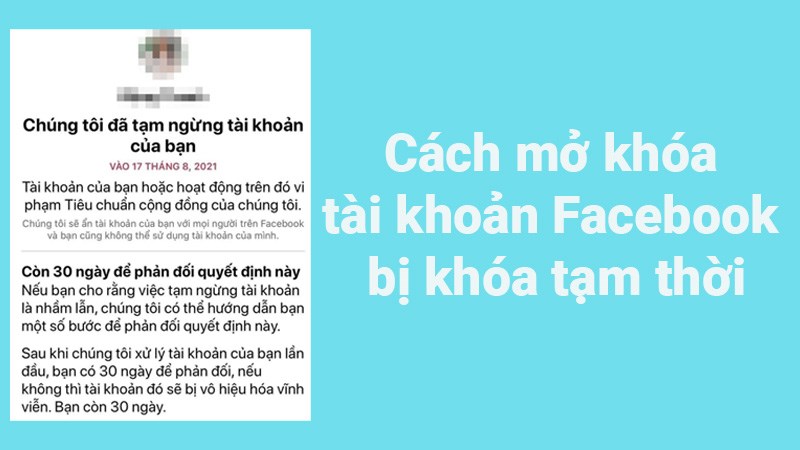 Tài khoản Facebook bị hạn chế