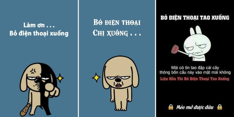 hình nền bỏ điện thoại chị xuống